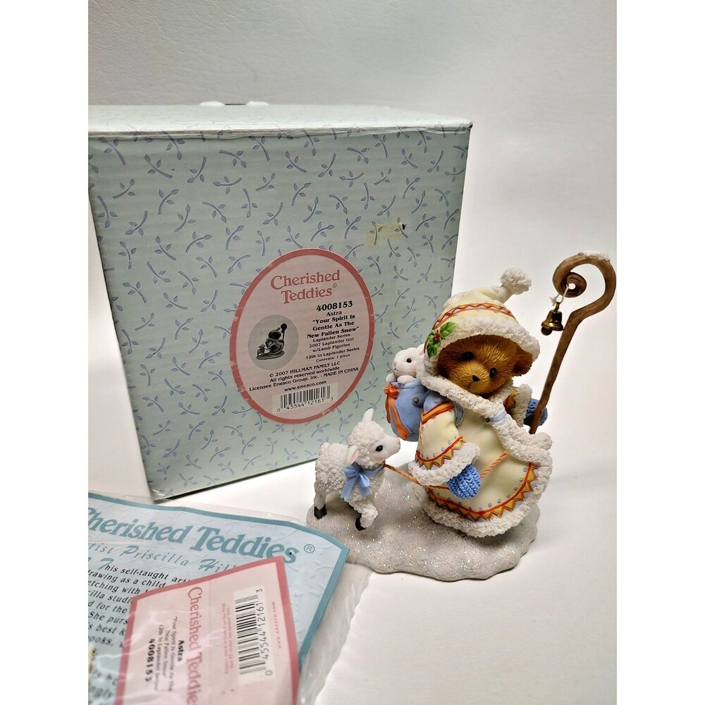 2007 Cherished Teddies Astra Laplander Girl With Lamb Hillman Enesco Figurine